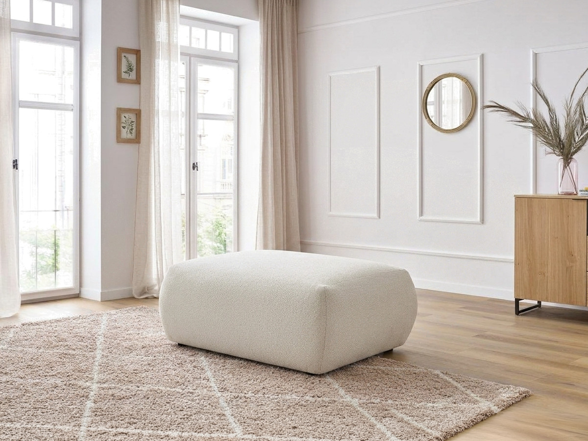 Pouf carré VOLTAIRE tissu chiné