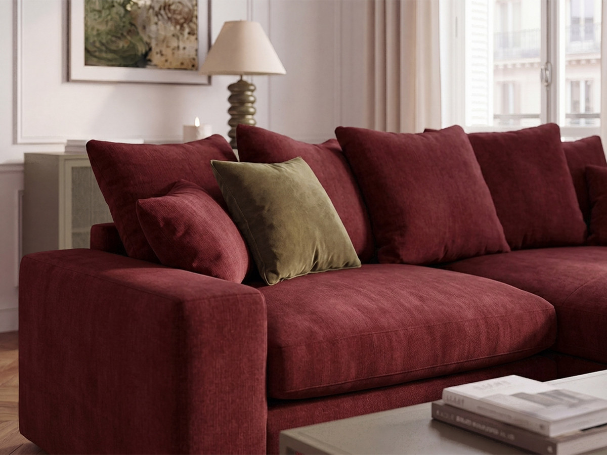 Canapé d'angle réversible compact NEVADA tissu lisse