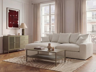 Canapé d'angle réversible compact NEVADA tissu chenille