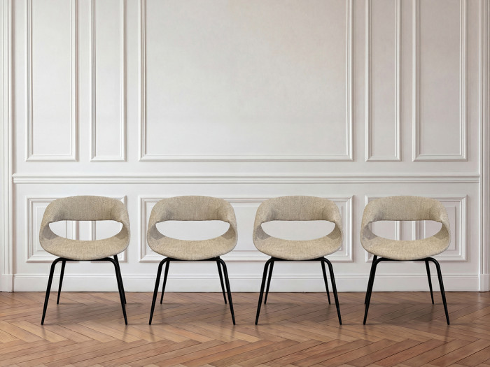 Lot de 2 chaises ISABELLE tissu texturé