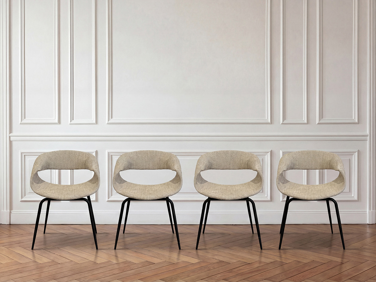 set van 2 isabelle stoelen in structuurstof gekleurd beige