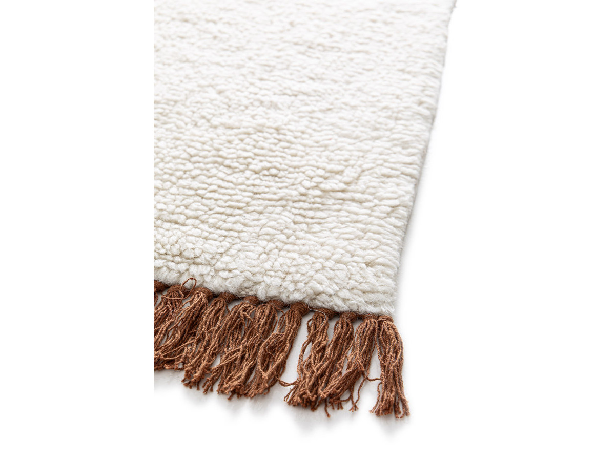 Tapis poils longs EDWIN uni à franges