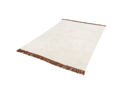 Tapis poils longs EDWIN uni à franges