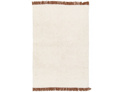 Tapis poils longs EDWIN uni à franges