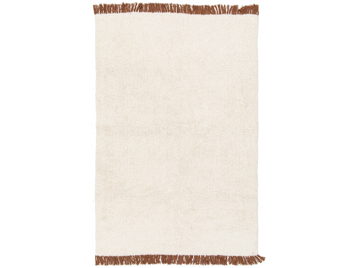 Tapis poils longs EDWIN uni à franges