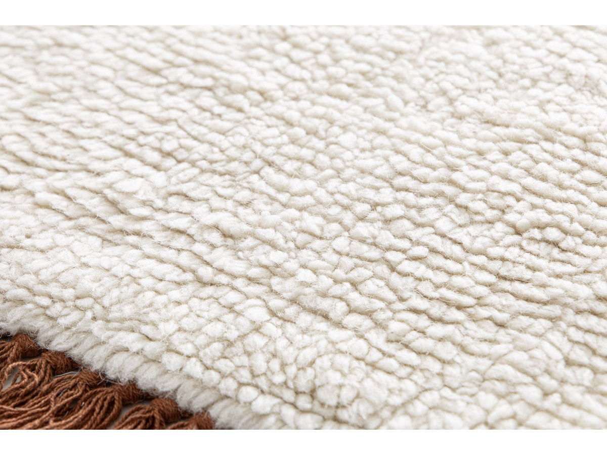 Tapis poils longs EDWIN uni à franges