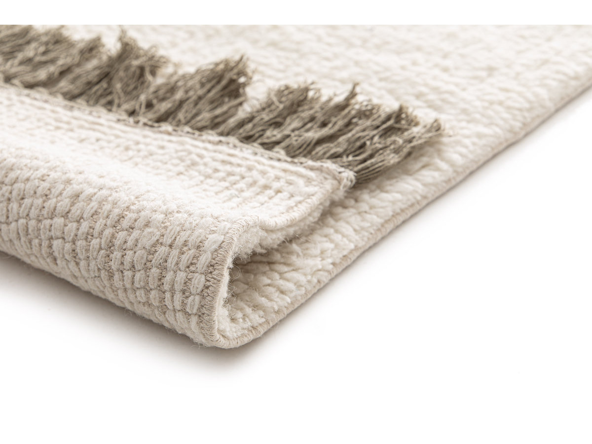 Tapis poils longs EDWIN uni à franges