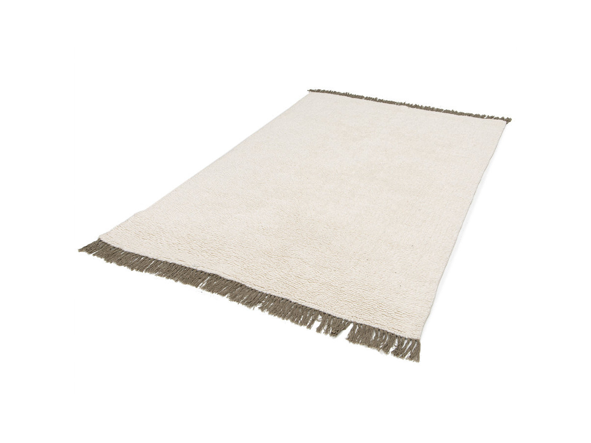 tapis poils longs edwin uni à franges gekleurd marron