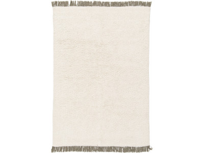 Tapis poils longs EDWIN uni à franges