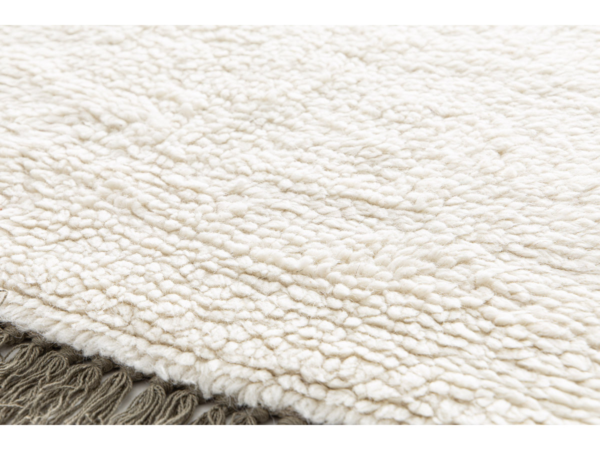 Tapis poils longs EDWIN uni à franges