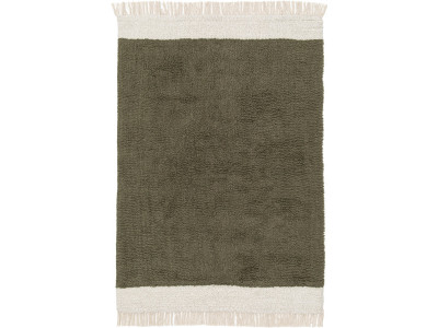 Tapis poils longs ALVIN uni à franges