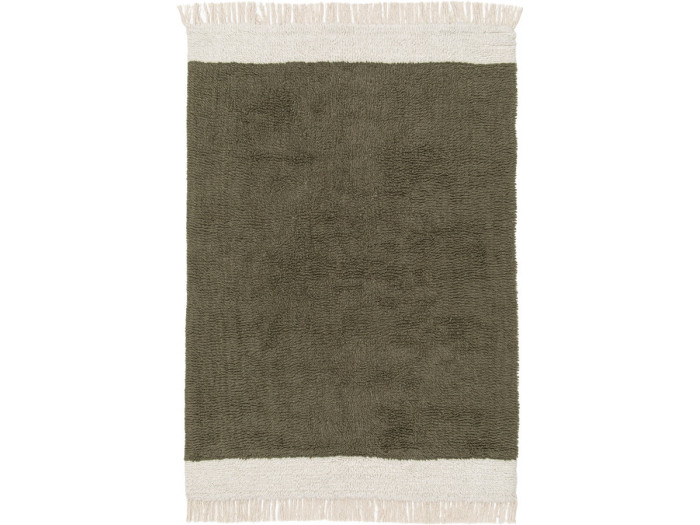 Tapis poils longs ALVIN uni à franges