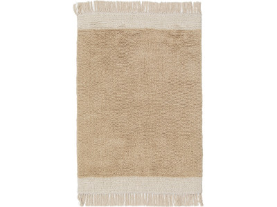 Tapis poils longs ALVIN uni à franges