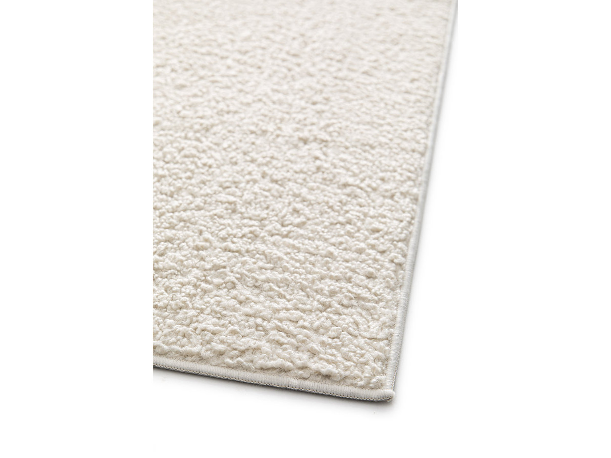 Tapis poils courts NOBU uni effet bouclette crème — vue 6