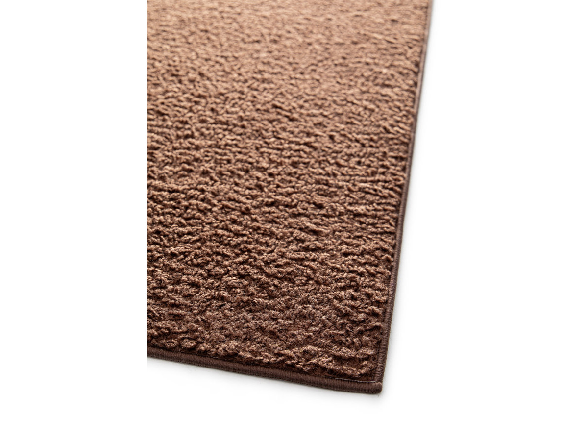 Tapis poils courts NOBU uni effet bouclette marron — vue 6