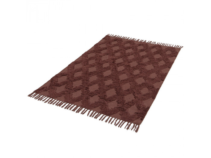 Tapis lavable à poils courts AMONI motif graphique