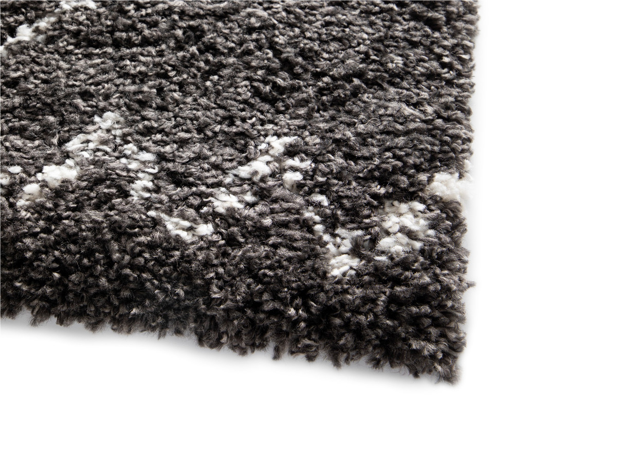 Tapis poils longs SIMON motifs graphiques noir — vue 6