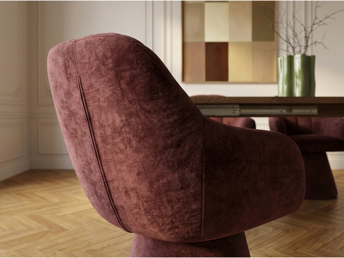 Chaise pivotante KIM texturé rouge — vue 6