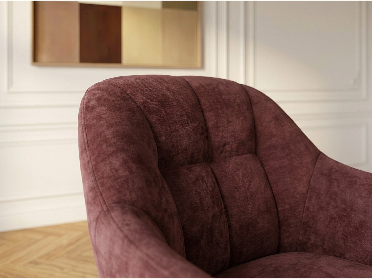 Chaise pivotante KIM texturé rouge — vue 5