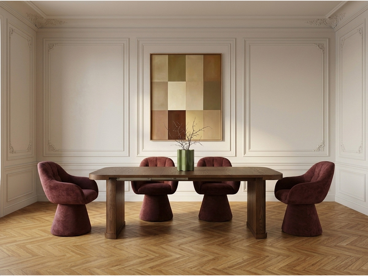 Chaise pivotante KIM texturé rouge — vue 4