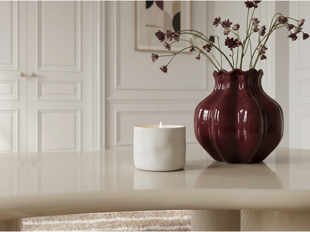 Table basse organique 120 cm CAMI beige — vue 4