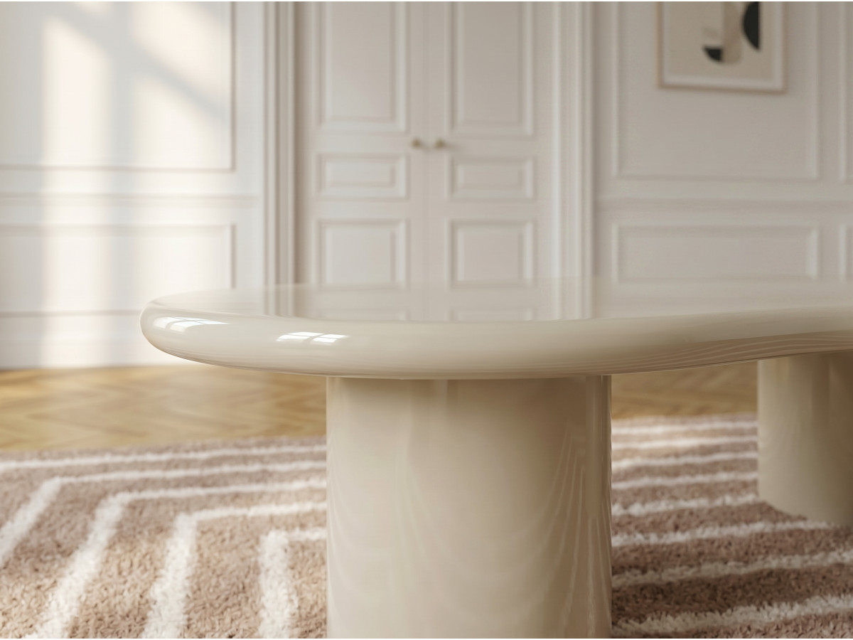 Table basse organique 120 cm CAMI beige — vue 6