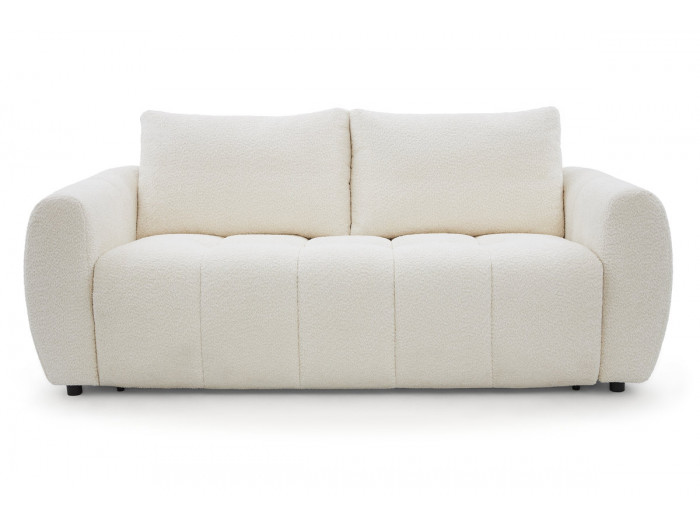 Canapé droit convertible ouverture express 3 places FUJI tissu bouclette
