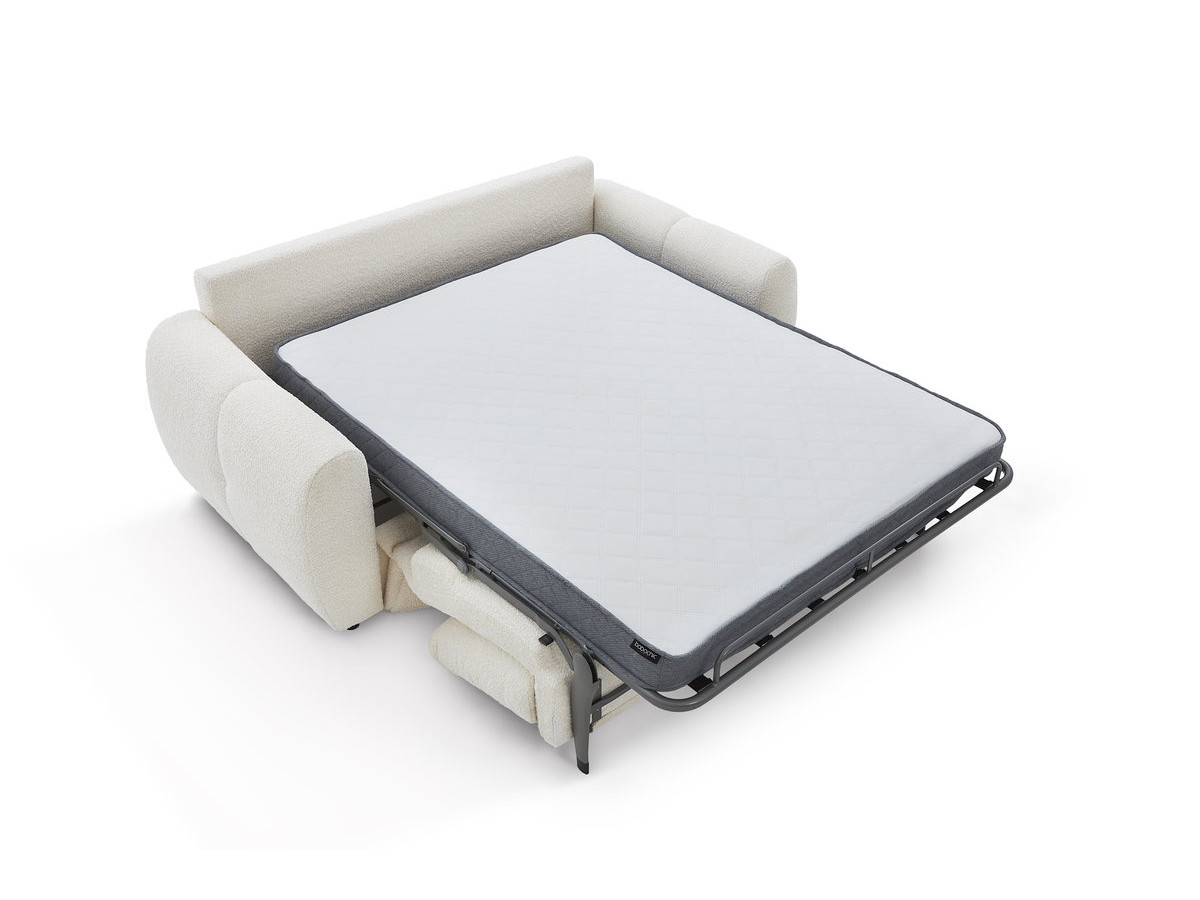 Canapé droit convertible ouverture express 3 places FUJI  tissu bouclette