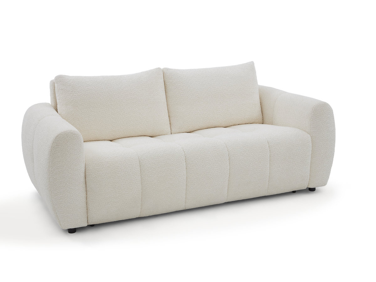 Canapé droit convertible ouverture express 3 places FUJI  tissu bouclette