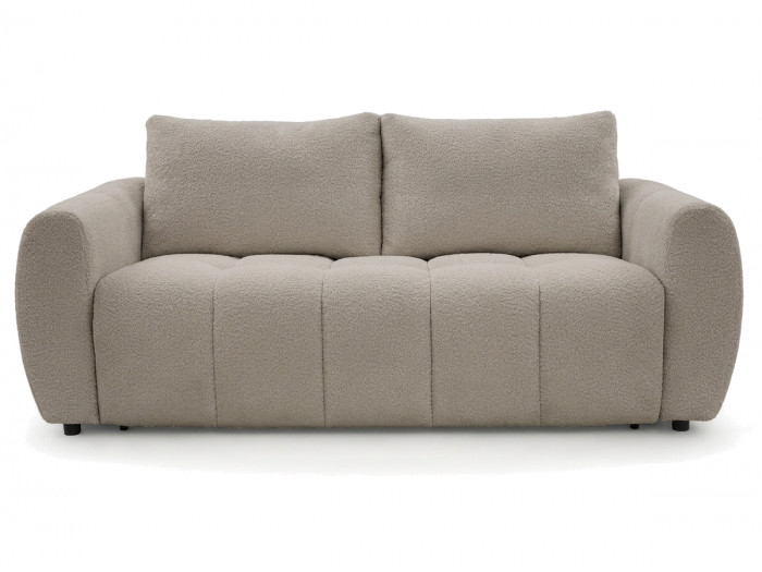 Canapé droit convertible ouverture express 3 places FUJI tissu bouclette