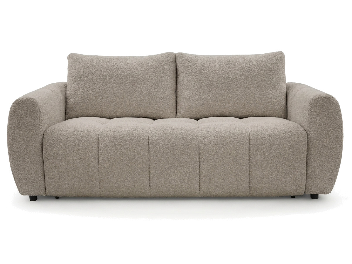 Canapé droit convertible 3 places FUJI bouclette beige — vue 3