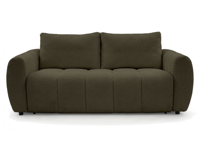 Canapé droit convertible ouverture express 3 places FUJI tissu bouclette