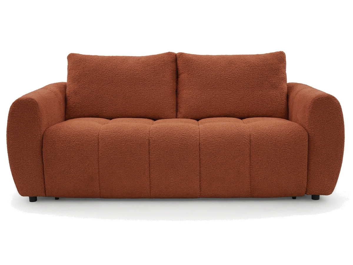 3-osobowa prosta sofa rozkładana FUJI z gładkiej tkaniny