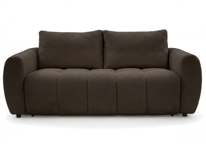 Canapé droit convertible ouverture express 3 places FUJI tissu bouclette