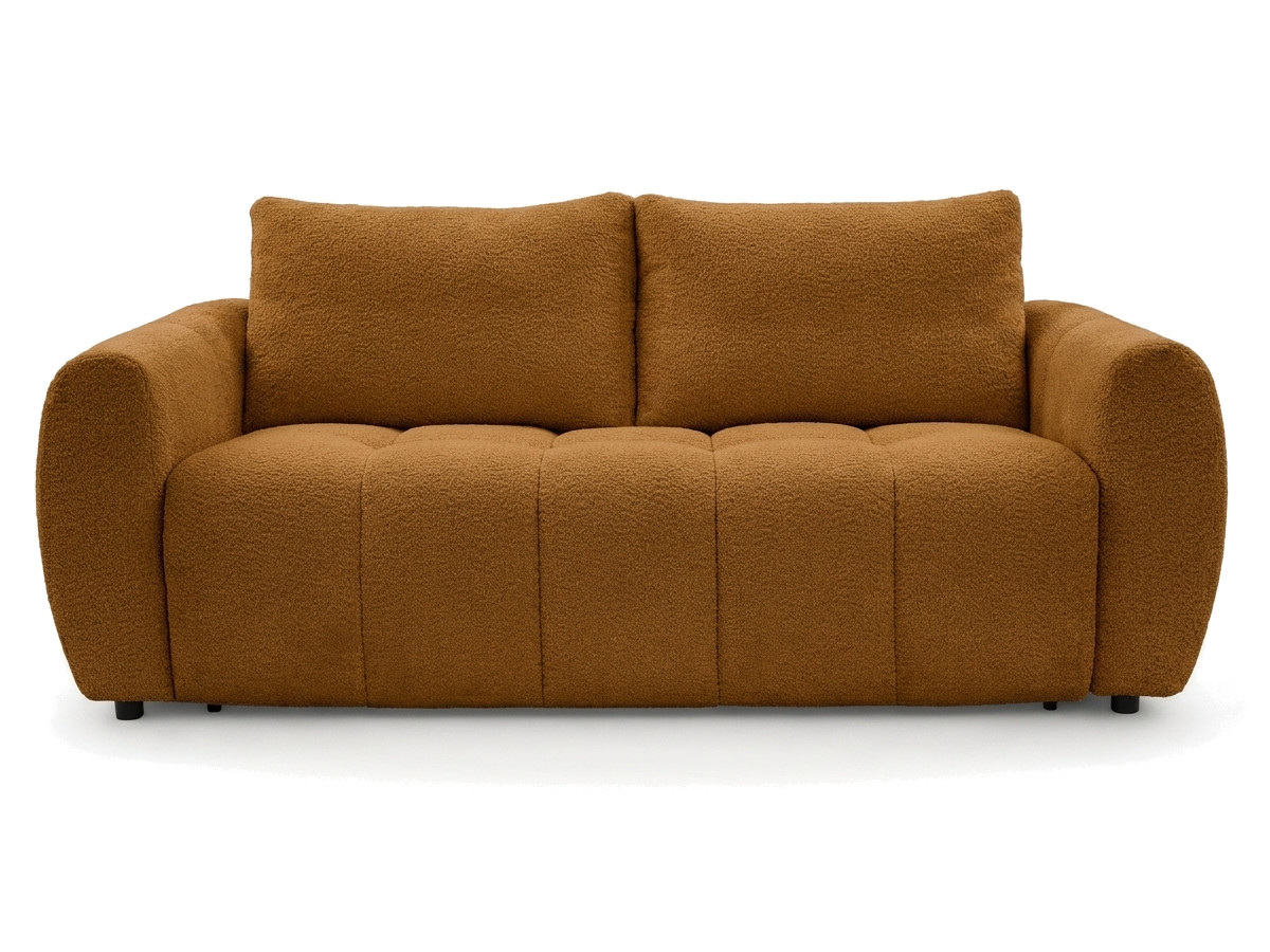 3-osobowa prosta sofa rozkładana FUJI z gładkiej tkaniny