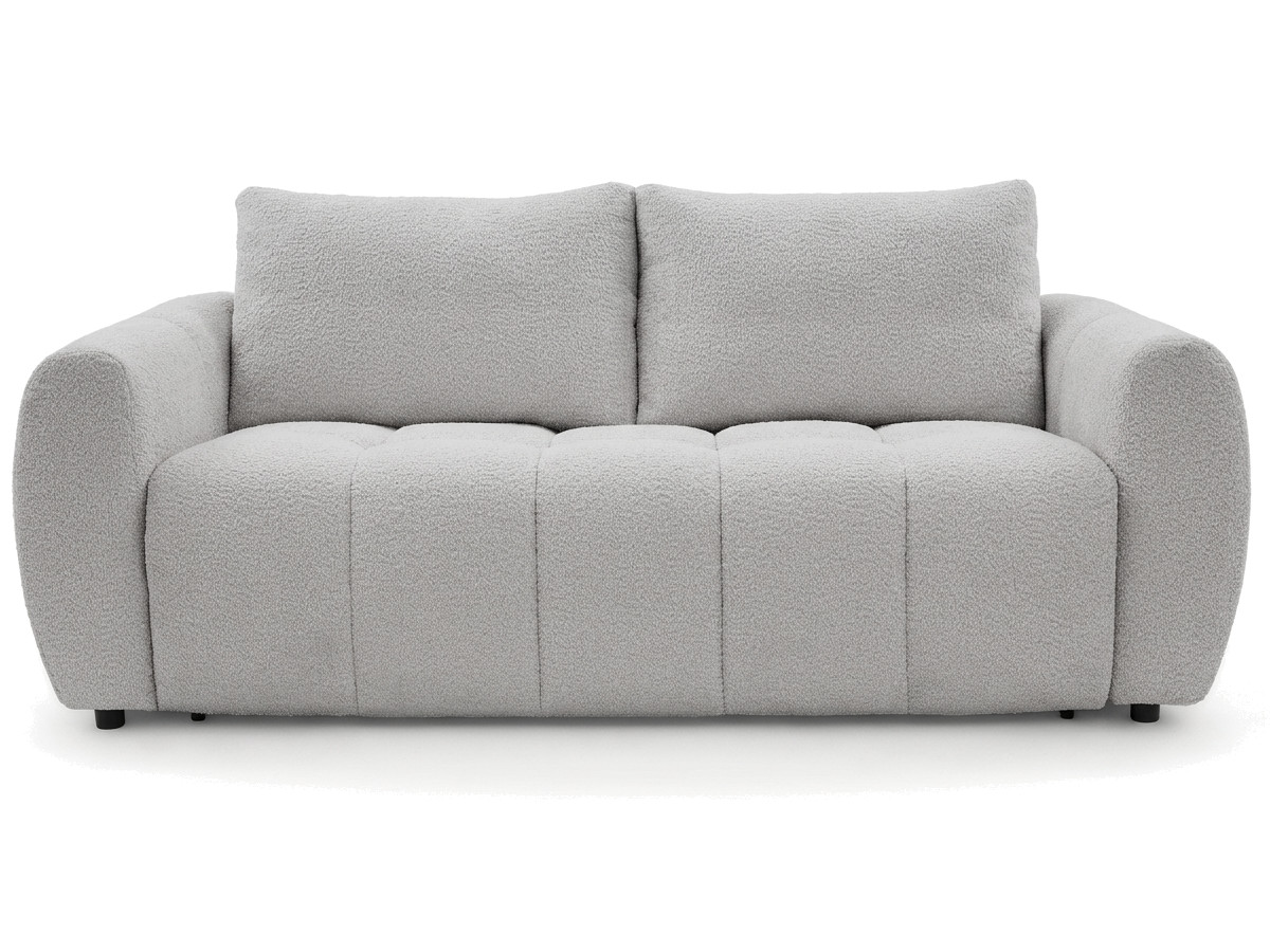 Canapé droit convertible 3 places FUJI bouclette gris clair — vue 3