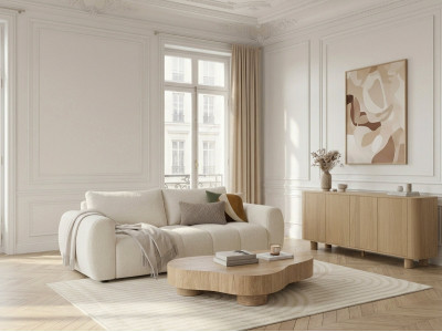 Canapé droit convertible ouverture express 3 places FUJI tissu chiné