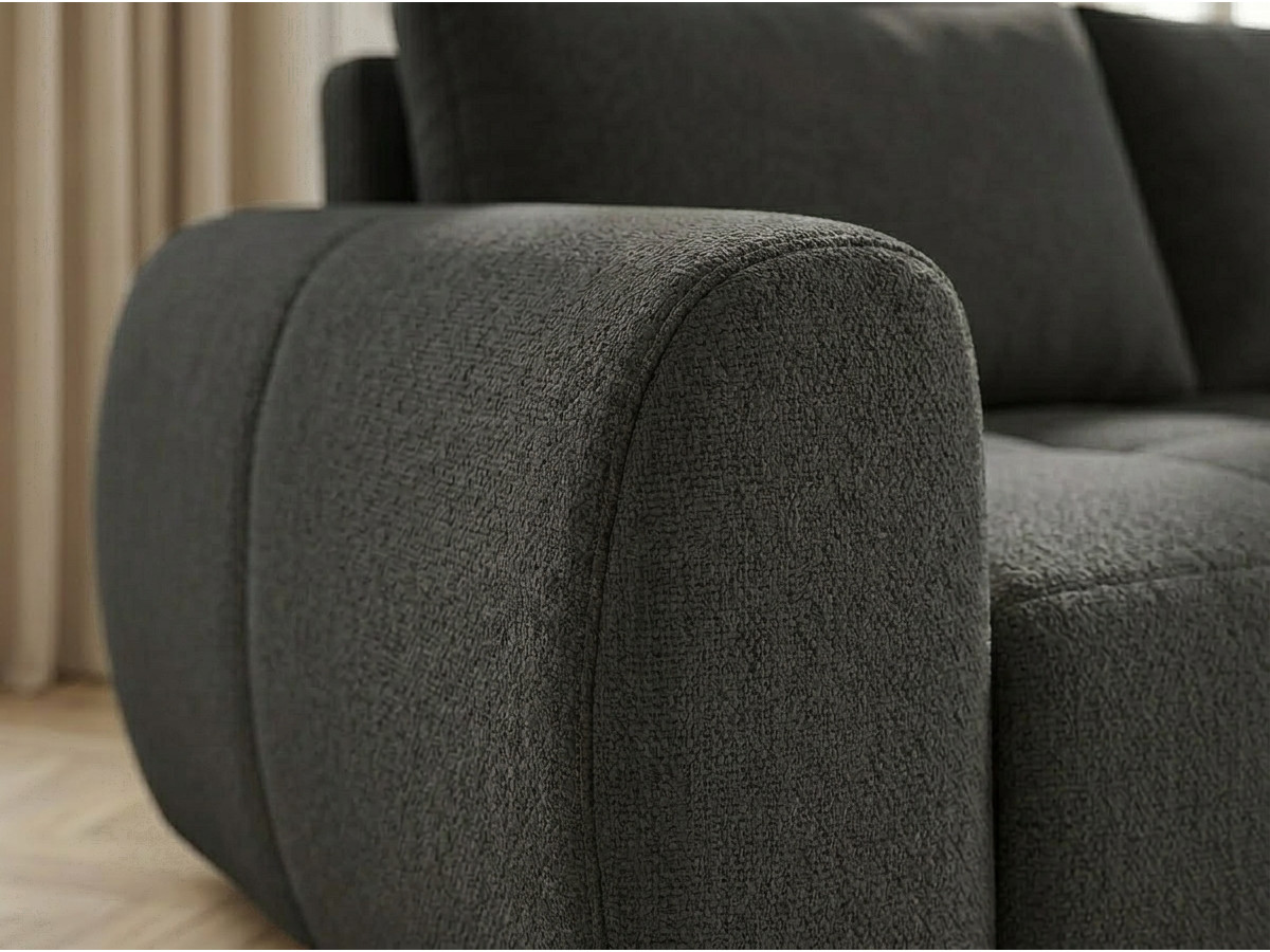 Sofa rozkładana z systemem włoskim 3-osobowa FUJI gładka tkanina