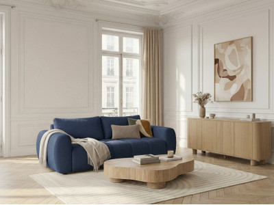 Canapé droit convertible ouverture express 3 places FUJI tissu chiné