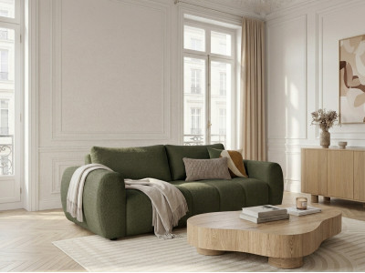 Canapé droit convertible ouverture express 3 places FUJI tissu chiné