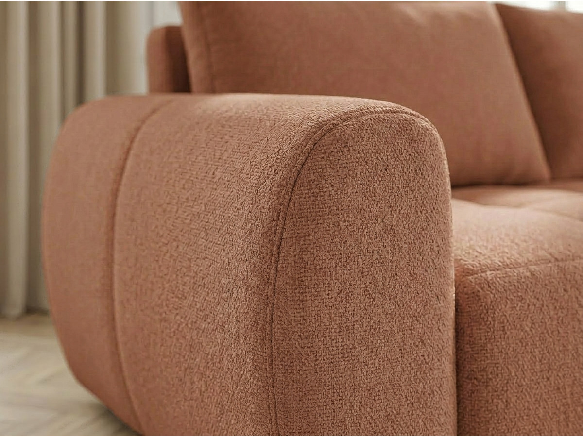 Sofa rozkładana z systemem włoskim 3-osobowa FUJI gładka tkanina