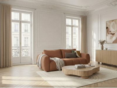 Canapé droit convertible ouverture express 3 places FUJI tissu chiné