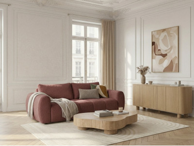 Canapé droit convertible ouverture express 3 places FUJI tissu chiné
