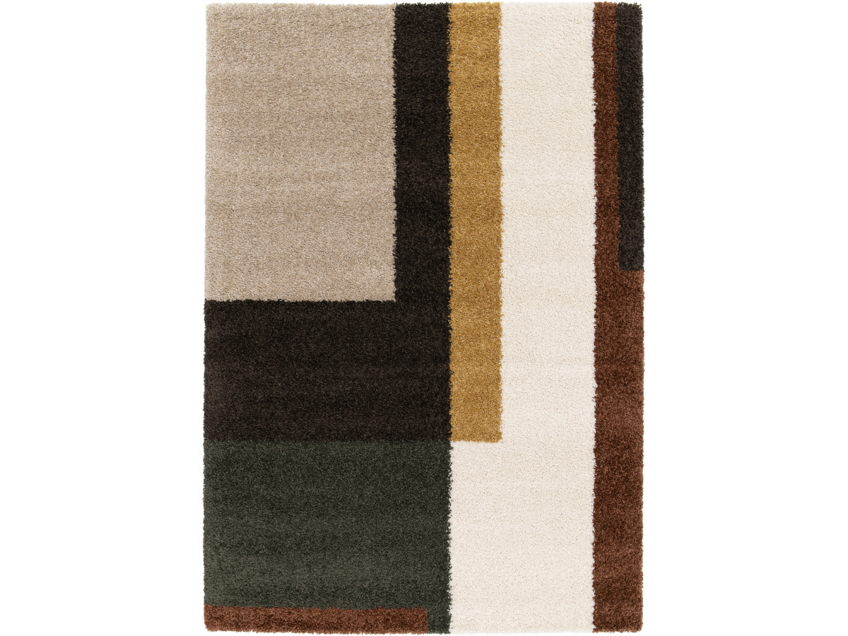 Tapis poils longs YAMI motif graphique