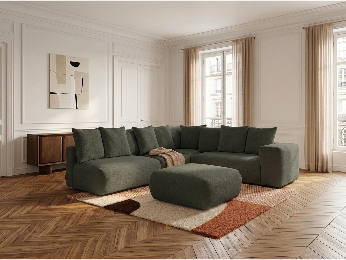 Canapé d'angle modulable VOLTAIRE vert
