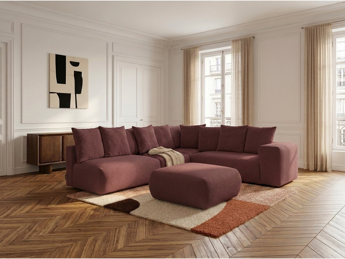 Canapé d'angle modulable VOLTAIRE rouge