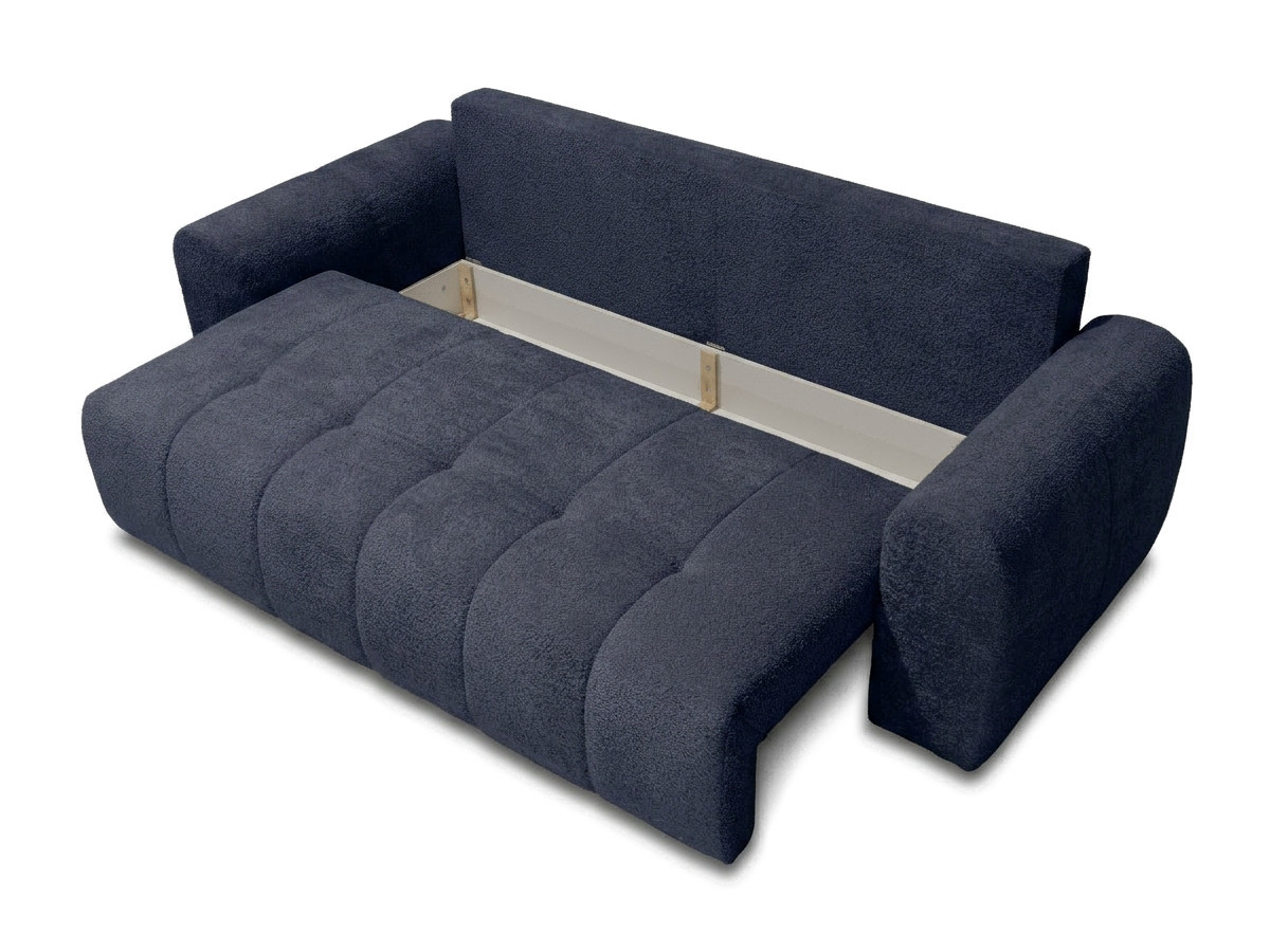 Sofa prosta 3-osobowa rozkładana ROXELANE tkanina bouclé