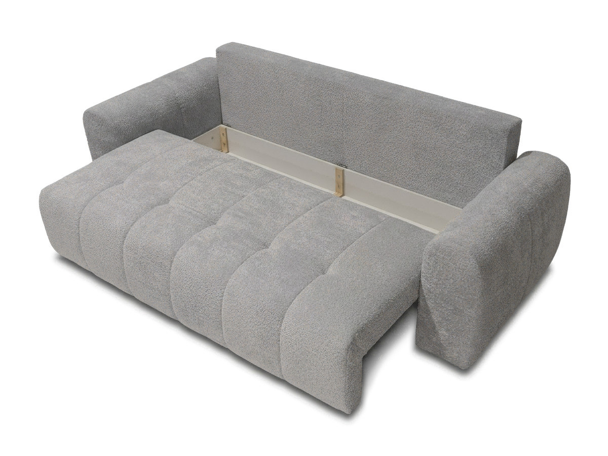 Sofa prosta 3-osobowa rozkładana ROXELANE tkanina bouclé