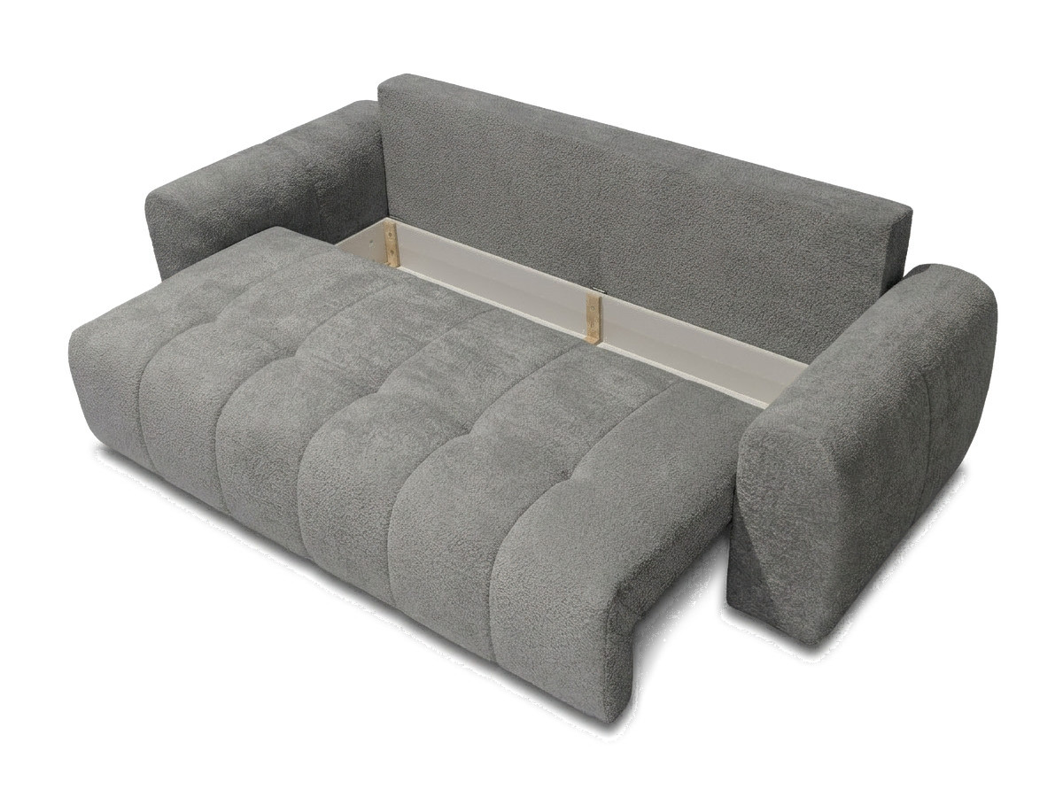 Sofa prosta 3-osobowa rozkładana ROXELANE tkanina bouclé