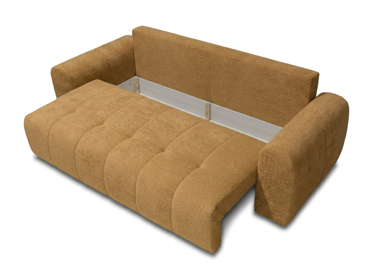 Sofa prosta 3-osobowa rozkładana ROXELANE tkanina bouclé